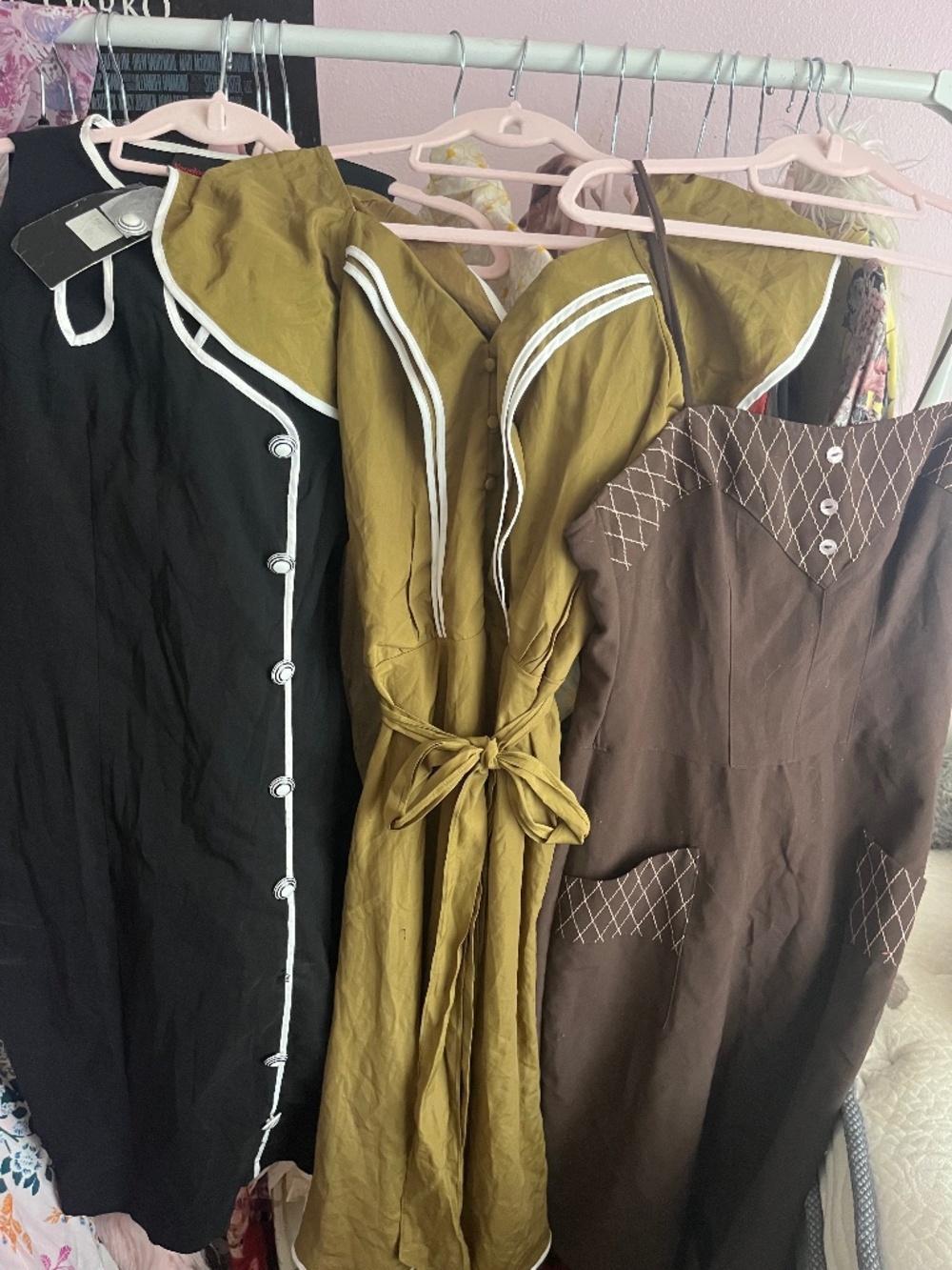 Voodoo Vixen, Rock Steady, Downeast, Three Pinup Pin up Dress Lot Medium